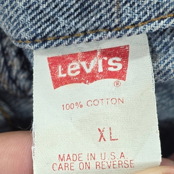 Vintage Levis Acid Wash Denim Trucker Jacket Made in USA Blue 75068-0510 XL Mens - Picture 9 of 13